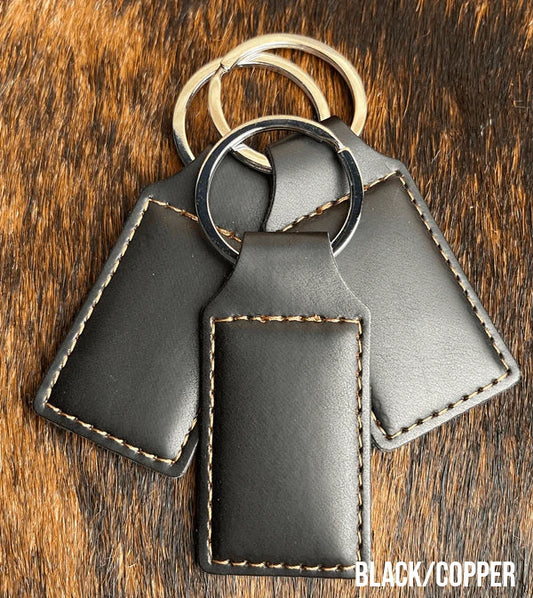Leatherette keychains 10 pack