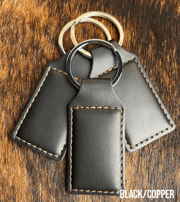 Leatherette keychains 10 pack