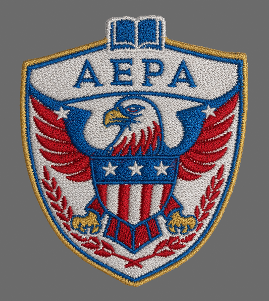 Embroidered AEPA crest with Iron-on adhesive