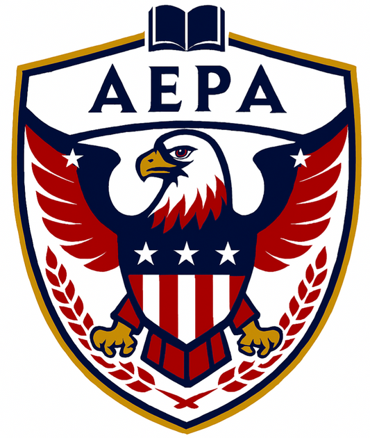 UV printed AEPA crest with iron-on adhesive